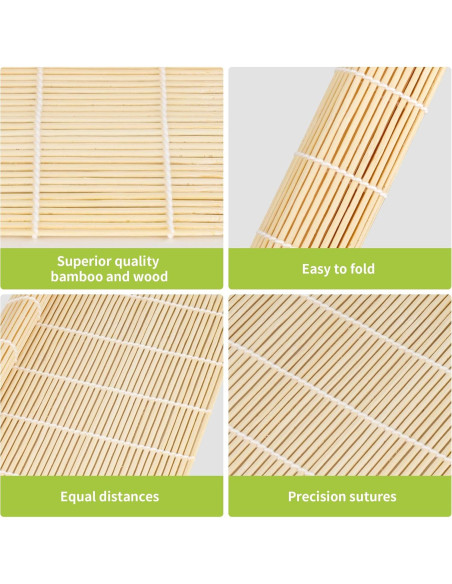 20 Estera de Sushi de Bambú Axigundaone 24x22.5 cm Reutilizable