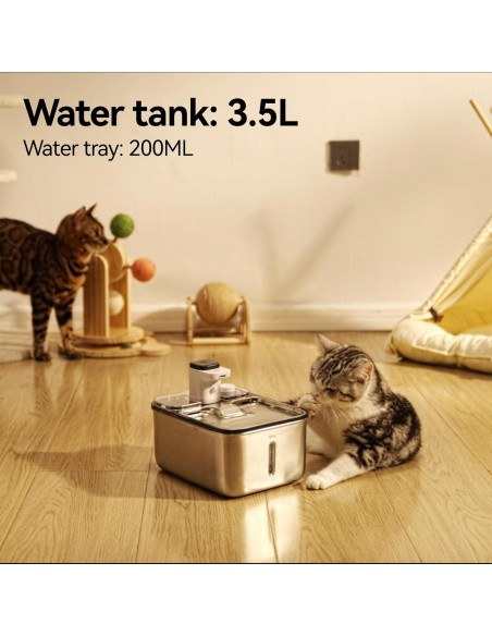 Fuente de Agua Inalámbrica Qinliy 3.5L para Gatos y Perros