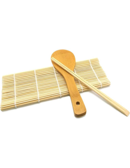 Esteras de Sushi y Gimbap SUPIA 3 Piezas de Bambú Portátil