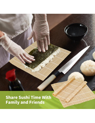 20 Estera de Sushi de Bambú Axigundaone 24x22.5 cm Reutilizable