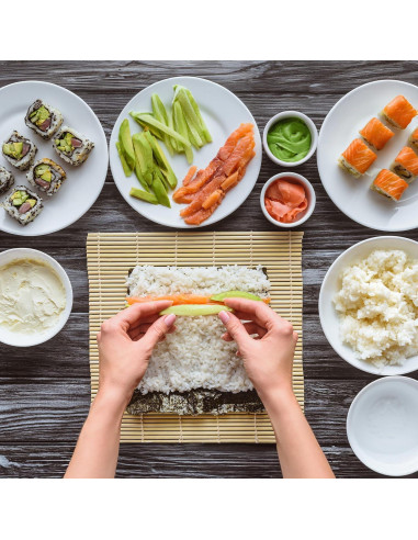 20 Estera de Sushi de Bambú Axigundaone 24x22.5 cm Reutilizable