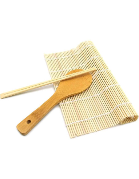 Esteras de Sushi y Gimbap SUPIA 3 Piezas de Bambú Portátil