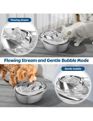 Fuente de Agua para Gatos ORSDA 2L Acero Inoxidable Automática