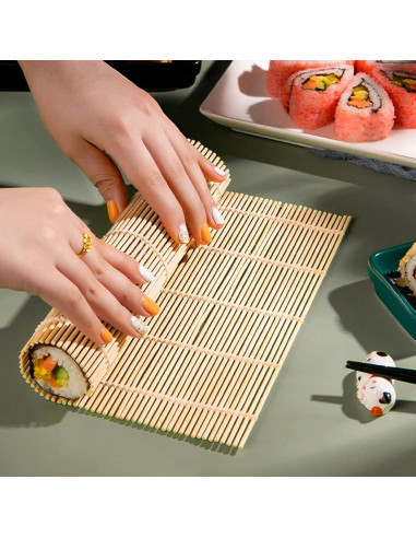 Estera de Sushi de Bambú Hordion 24 Pcs 24x24 cm Antiadherente