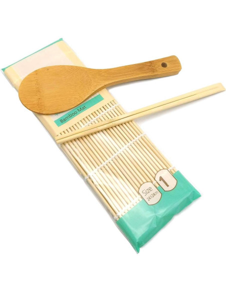 Esteras de Sushi y Gimbap SUPIA 3 Piezas de Bambú Portátil