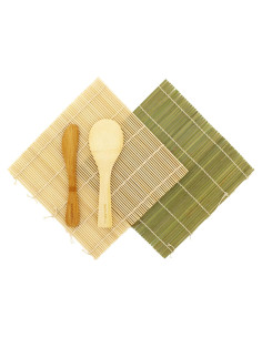 Kit de Sushi BambooMN - 2 Esteras, Cucharón y Esparcidor