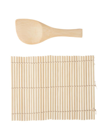 Estera para Sushi de Bambú Helen 18.4x13.3 cm + Paleta