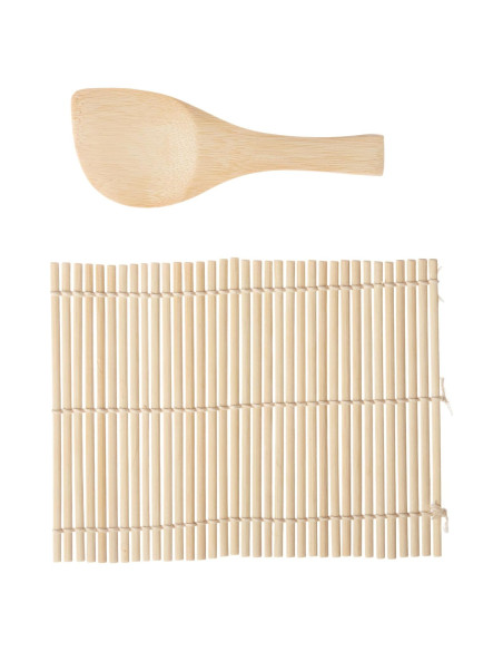 Estera para Sushi de Bambú Helen 18.4x13.3 cm + Paleta
