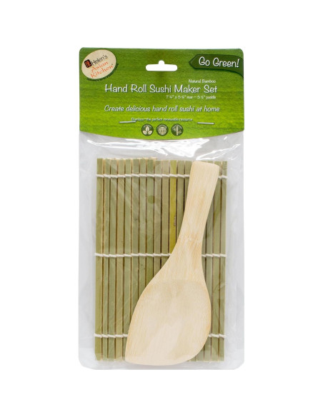 Estera para Sushi de Bambú Helen 18.4x13.3 cm + Paleta