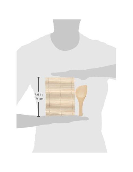 Estera para Sushi de Bambú Helen 18.4x13.3 cm + Paleta