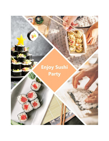 Estera de Bambú para Sushi JIALEEY - Set de 4 Piezas 24.1 cm