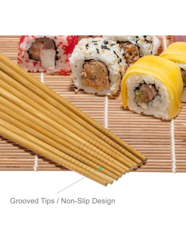 Kit de Hacer Sushi BlauKe - 2 Esteras de Bambú, Palillos y Accesorios