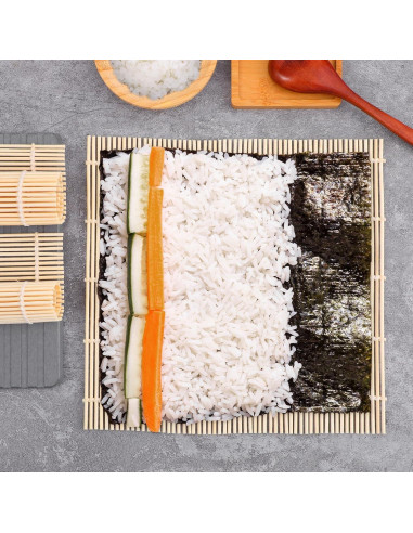 Kit de 24 Estera de Sushi de Bambú Antiadherente 24x24 cm