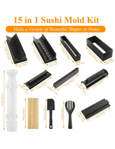 Kit de Hacer Sushi LOPYXBR para Principiantes - 15 Piezas 2