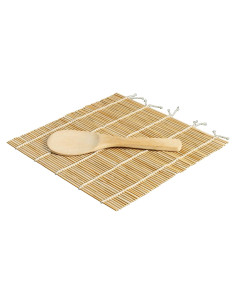 Kit de Sushi 3 Piezas Joyce Chen con Esterilla y Pala de Bambú