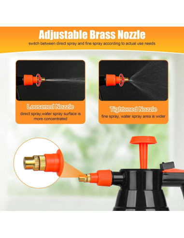 3 Pulverizadores de Mano TREEHAC 2L Naranja Ajustable