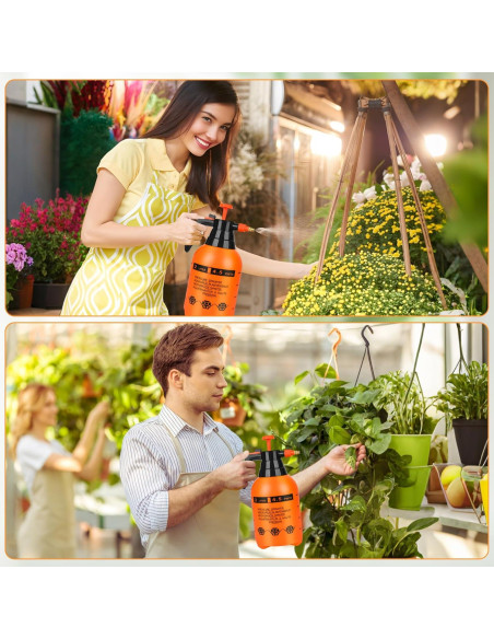 3 Pulverizadores de Mano TREEHAC 2L Naranja Ajustable