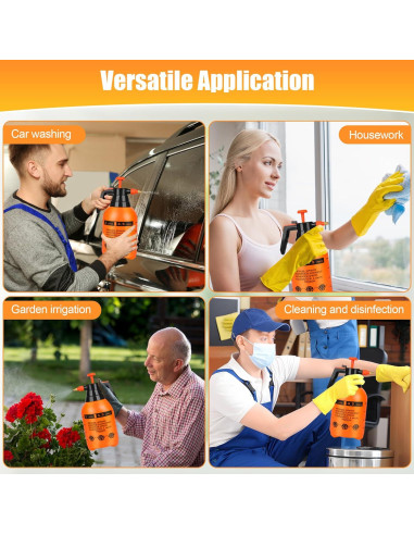 3 Pulverizadores de Mano TREEHAC 2L Naranja Ajustable