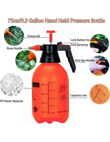 Paquete de 2 Pulverizadores de Jardín MRPAPA 2L Naranja