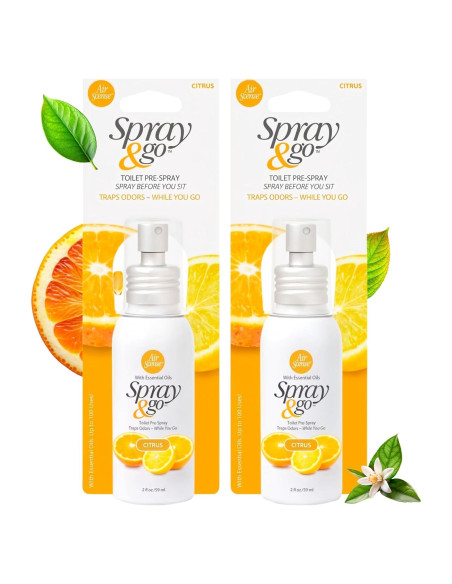 Air Scense Spray & Go Spray de Inodoro Cítrico 59 ml (Paquete de 2)