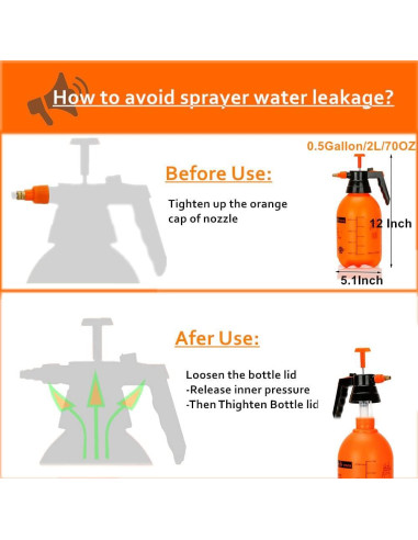 Paquete de 2 Pulverizadores de Jardín MRPAPA 2L Naranja