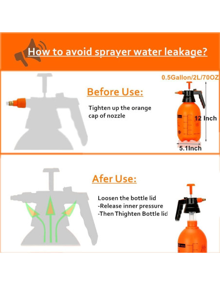 Paquete de 2 Pulverizadores de Jardín MRPAPA 2L Naranja