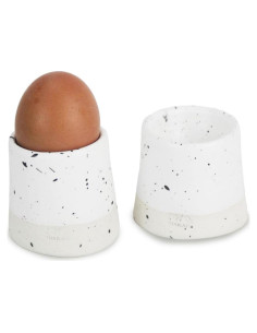 Taza para Huevos de Cerámica Roro Minimalista Blanca - Set de 2