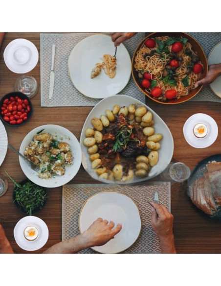 Set de 4 Tazas de Huevo de Cerámica Gimleeton - Blancas Apilables Set de 4 Tazas de Huevo de Cerámica Gimleeton - Blancas Apilables