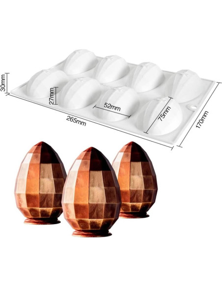 Molde de Silicona 3D Mostsom para Hornear Huevo de Dinosaurio