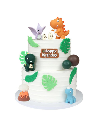 Adorno de Pastel de Dinosaurio 16 Piezas LACGO Fiesta Cumpleaños