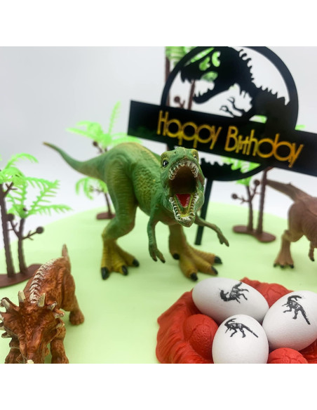 Adorno de Pastel Dinosaurio Tarocynn 22 Piezas PVC