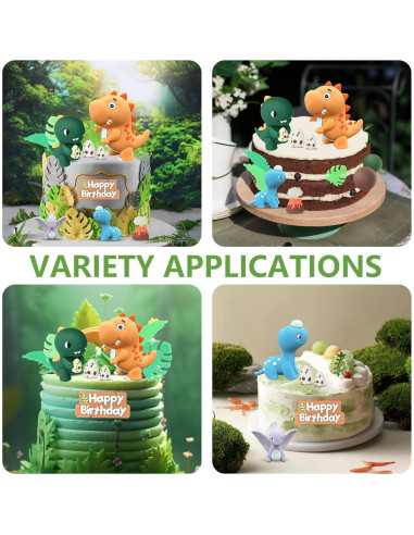 Adorno de Pastel de Dinosaurio 16 Piezas LACGO Fiesta Cumpleaños