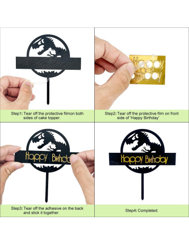 Adorno de Pastel Dinosaurio Tarocynn 22 Piezas PVC