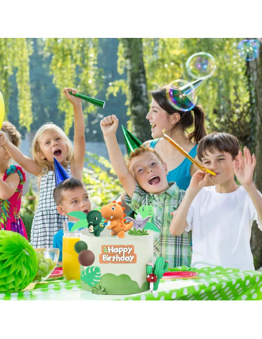 Adorno de Pastel de Dinosaurio 16 Piezas LACGO Fiesta Cumpleaños