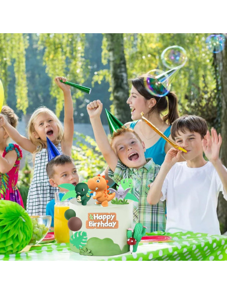 Adorno de Pastel de Dinosaurio 16 Piezas LACGO Fiesta Cumpleaños