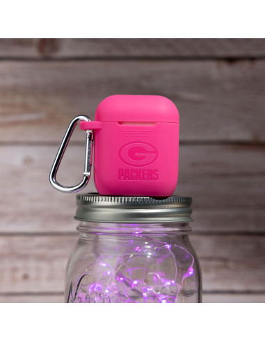 Funda Silicona Green Bay Packers para AirPods Gen 1 y 2 - Rosa