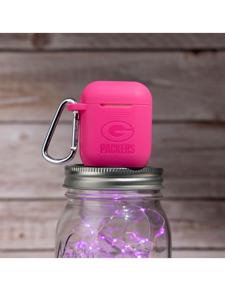 Funda Silicona Green Bay Packers para AirPods Gen 1 y 2 - Rosa