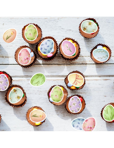 30 Decoraciones Comestibles de Huevos de Pascua Fyeoxle 4.5cm