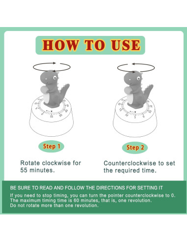 Temporizador Mecánico de Cocina ELE DEPI 60 Minutos Verde Claro