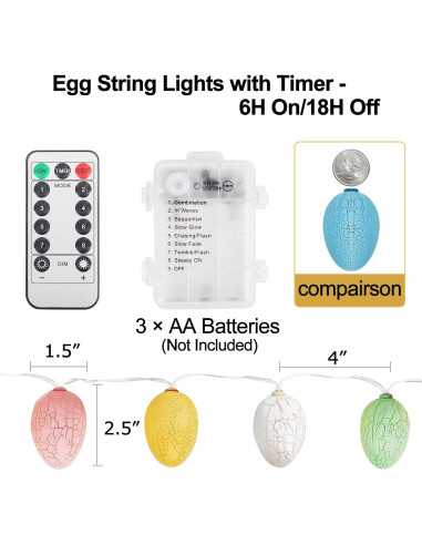 Luces de Cuerda LED Decorativas C APPOK 1.98m 20 LEDs a Pilas