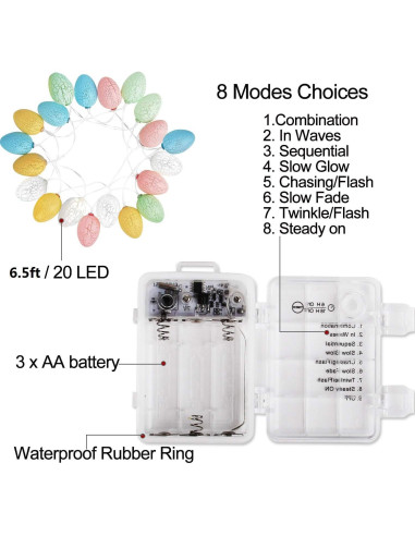 Luces de Cuerda LED Decorativas C APPOK 1.98m 20 LEDs a Pilas