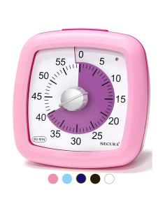 Temporizador Visual Secura 60 Minutos Rosa Sin Tictac