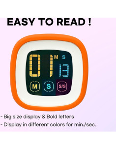 Temporizador de Cocina Digital CREAVIVA Naranja con Pantalla 5.97cm 2