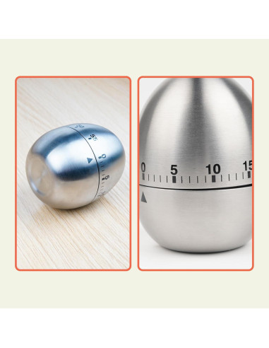 Temporizador de Cocina WG015 NInE-ROnG Acero Inoxidable 60 Min