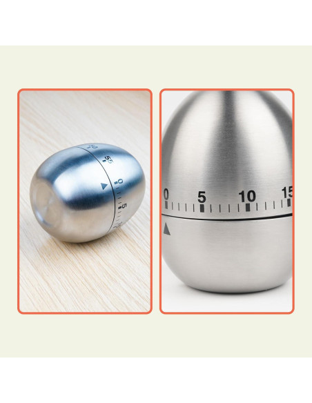 Temporizador de Cocina WG015 NInE-ROnG Acero Inoxidable 60 Min