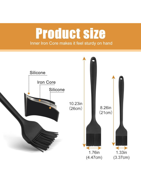 Brocha de Silicona para Basting KitsKap 2 Pcs 25.4 cm y 20.3 cm