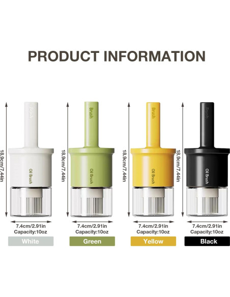 Dispensador de Aceite YARRAMATE 300ml con Brocha Silicona Dispensador de Aceite YARRAMATE 300ml con Brocha Silicona