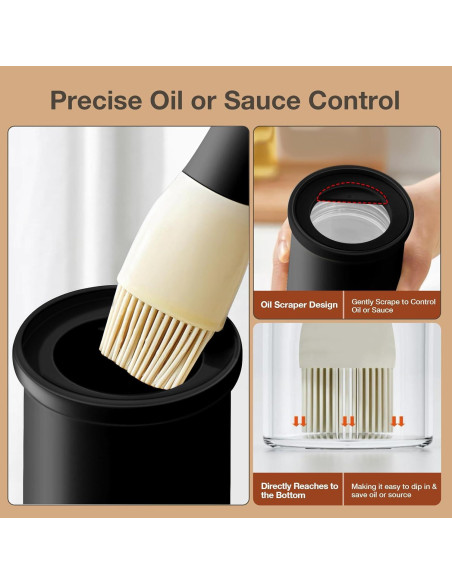 Dispensador de Aceite YARRAMATE 300ml con Brocha Silicona Dispensador de Aceite YARRAMATE 300ml con Brocha Silicona