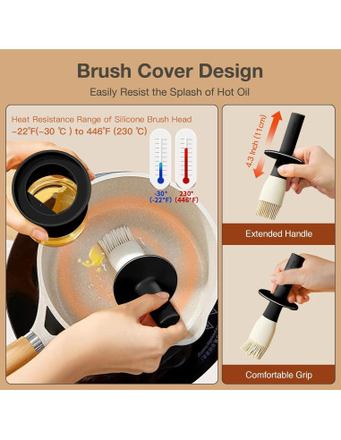 Dispensador de Aceite YARRAMATE 300ml con Brocha Silicona