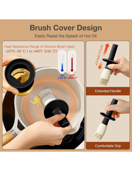 Dispensador de Aceite YARRAMATE 300ml con Brocha Silicona Dispensador de Aceite YARRAMATE 300ml con Brocha Silicona